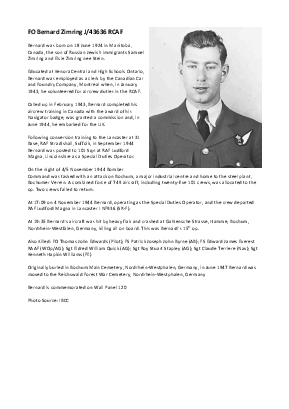 A preview of a PDF biography for Zimring, Bernard